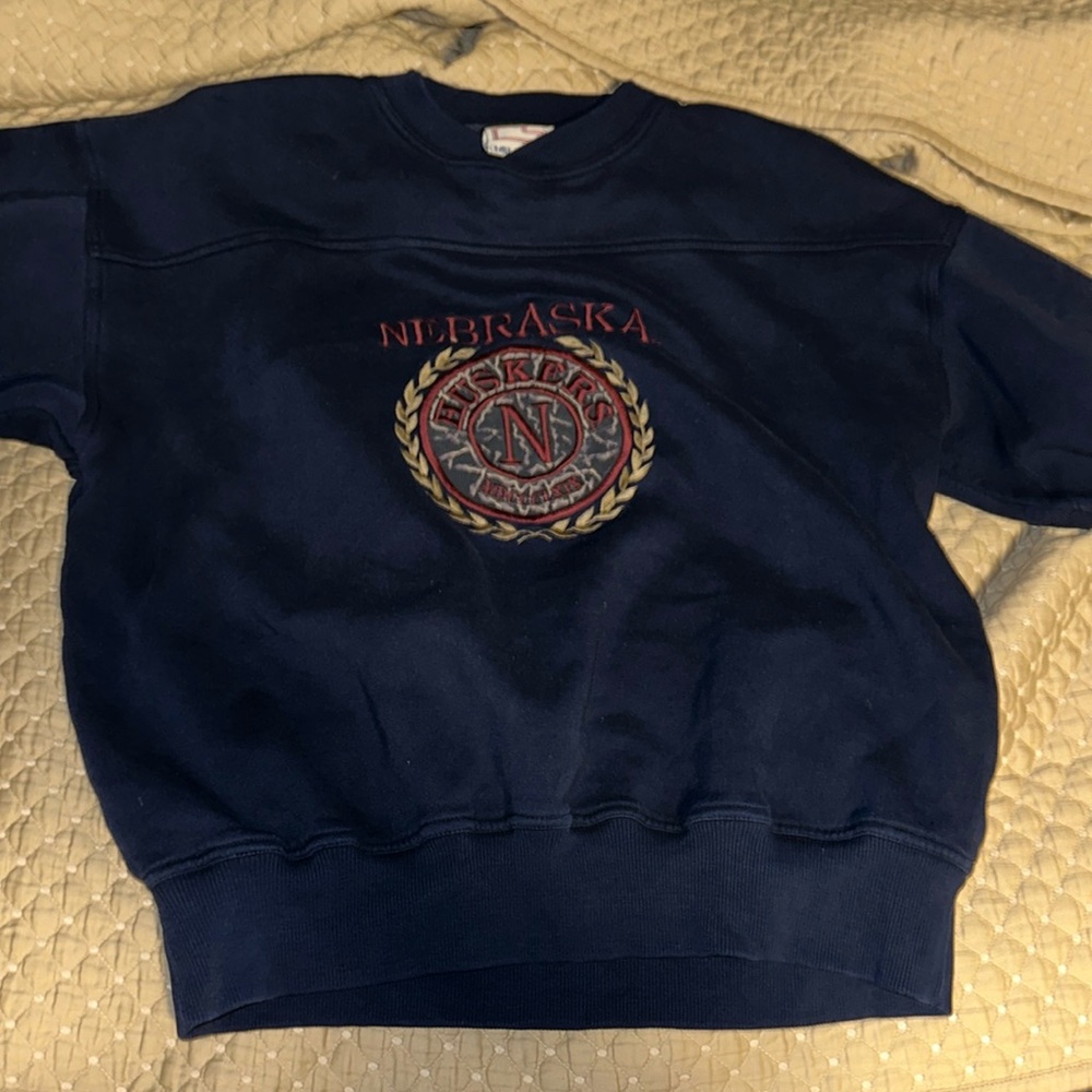 Vintage Nebraska huskers size large navy blue crewneck